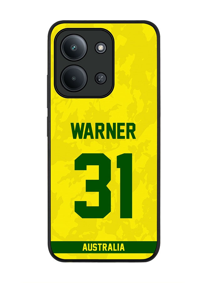 For Xiaomi Redmi 15C 4G Case,Slim fit Camera Protection, Shockproof Thin Phone cover  - Australia David Warner, Jersey No 31